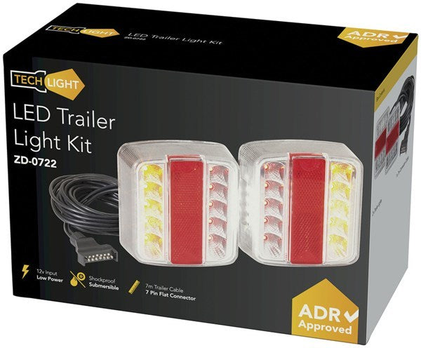 LED Trailer Light Kit Includes 2x trailer lights with pre-made 7m cable