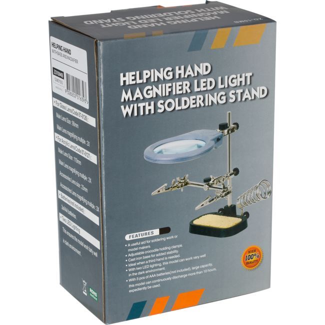 Helping Hand Magnifier LED Light with Soldering Iron Stand