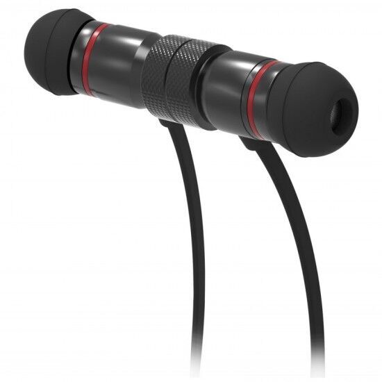 Laser Wireless Inline Audio Control Rechargeable Bluetooth Earphones Black White