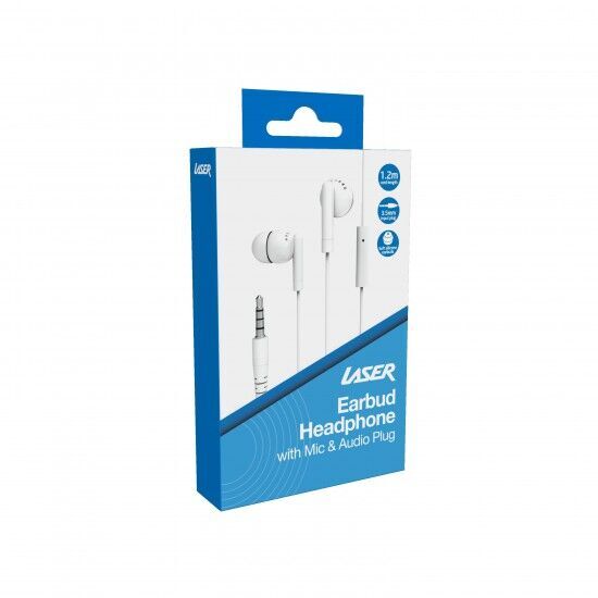 Laser Ergonomic Design Earbud Headphones with Mic and Audio Plug