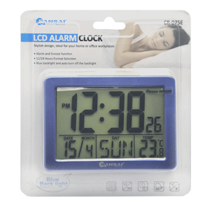 Sansai Large LCD Digital Display Clock with Time Date Alarm Snooze Temperature