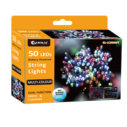 Sansai Lumini 50 LED Multicolor Party String Light Battery Powered 5m