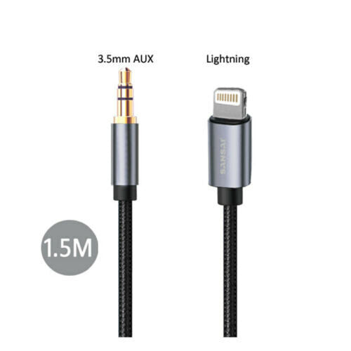 Sansai Lightning to 3.5mm Audio Cable Connector for iPhone iPod iPad 1.5m