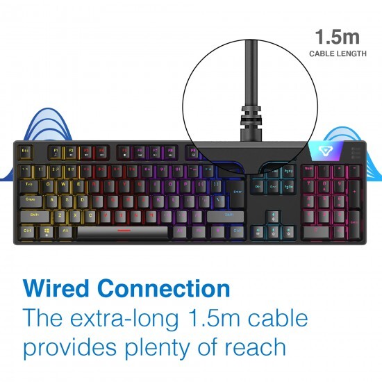 Laser Gaming LED Anti-Ghosting Full Size Mechanical RGB Wired Keyboard