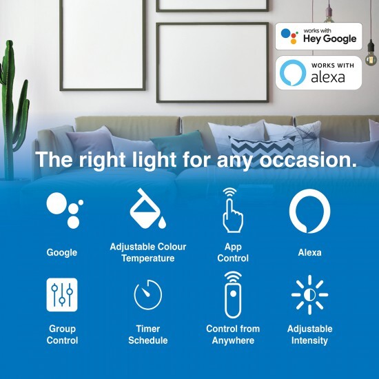 Laser Remote Control 10 W Smart Home Light White LED Alexa Bulb B22 Fitting