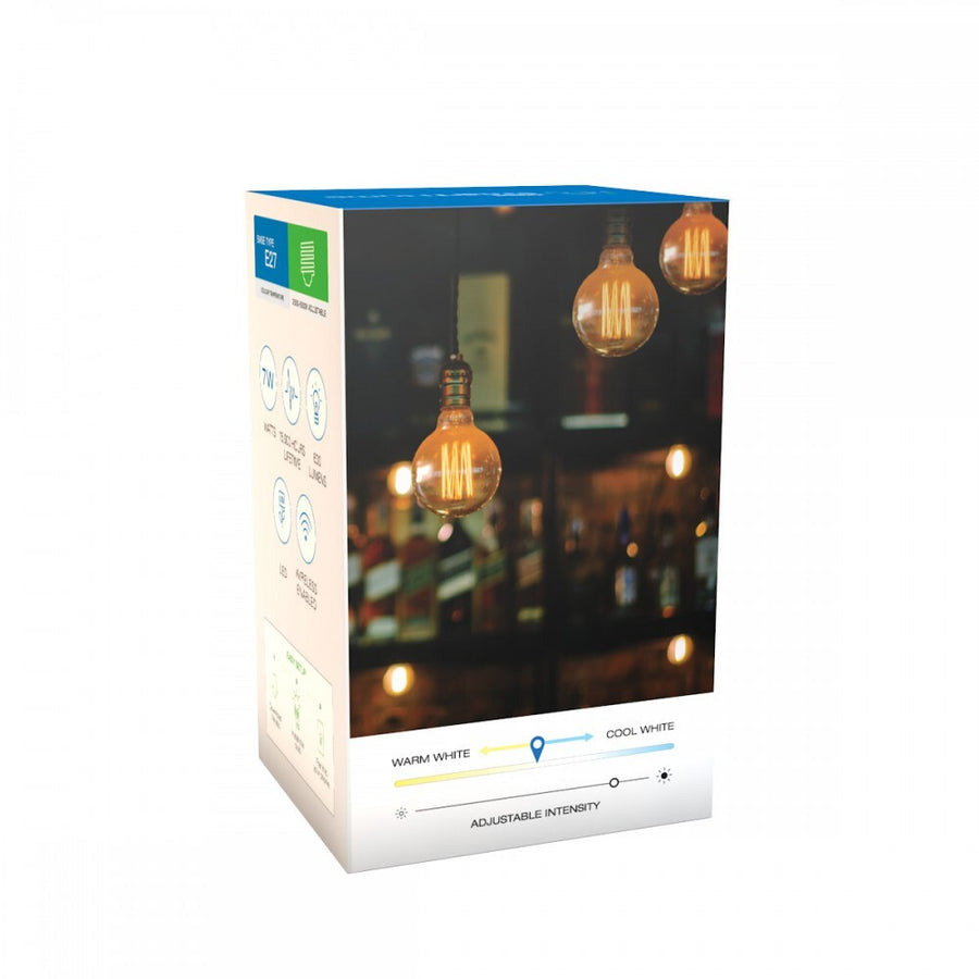 Laser Smart LED Filament Bulb Smoke E27 G80 800 lumens 7W by Remote control