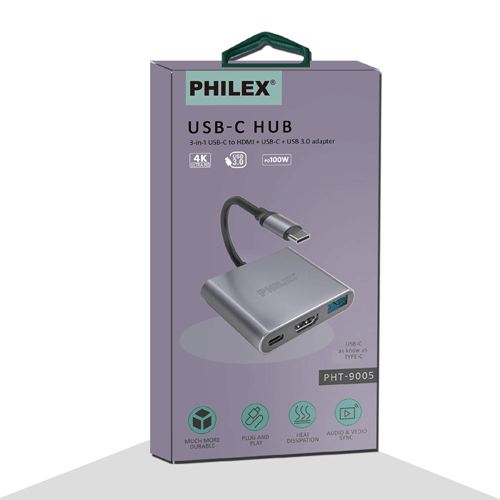 Sansai 3 in 1 USBC to Standard USB3.0 HDMI Port & USBC Adapter Convert ...