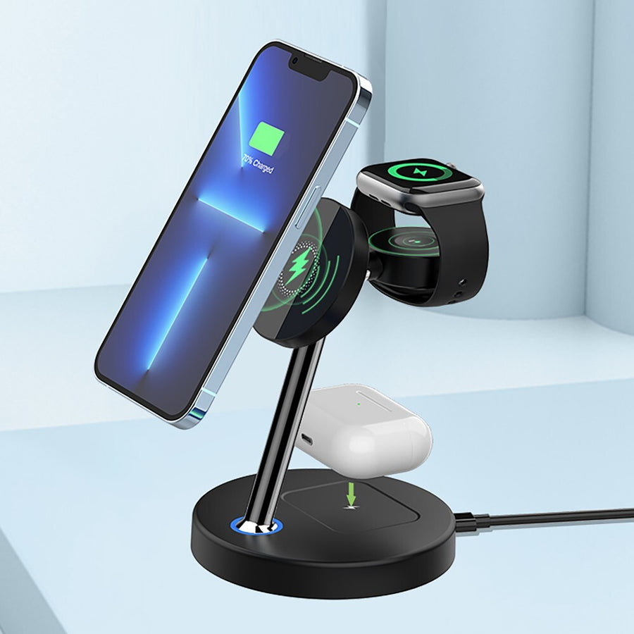 Laser Black 3 in 1 Chargecore Wireless Charging for Apple Magsafe Compatible