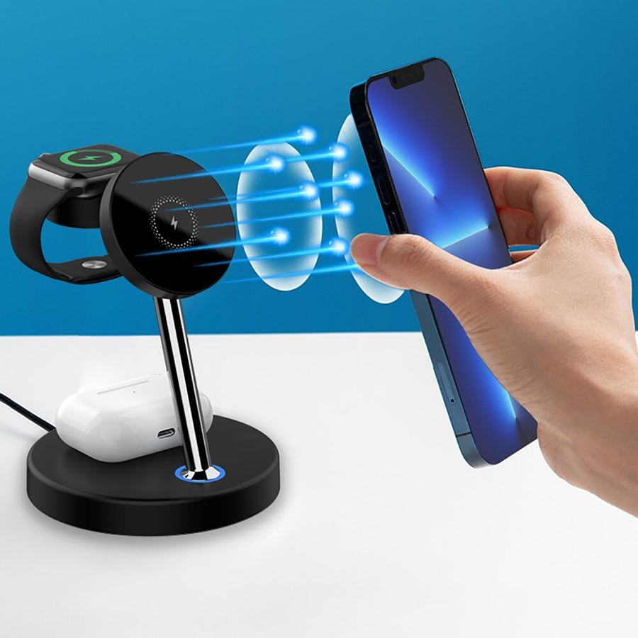 Laser Black 3 in 1 Chargecore Wireless Charging for Apple Magsafe Compatible