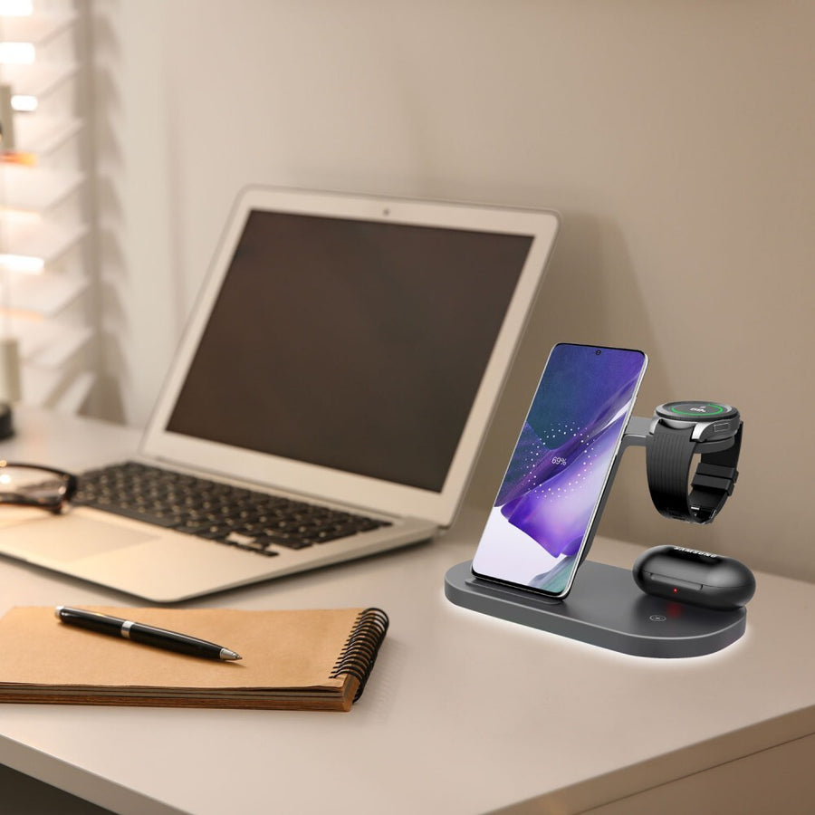 Laser Chargecore 3 in 1 Charging Station Wireless Wall Charger with USB-C Cable
