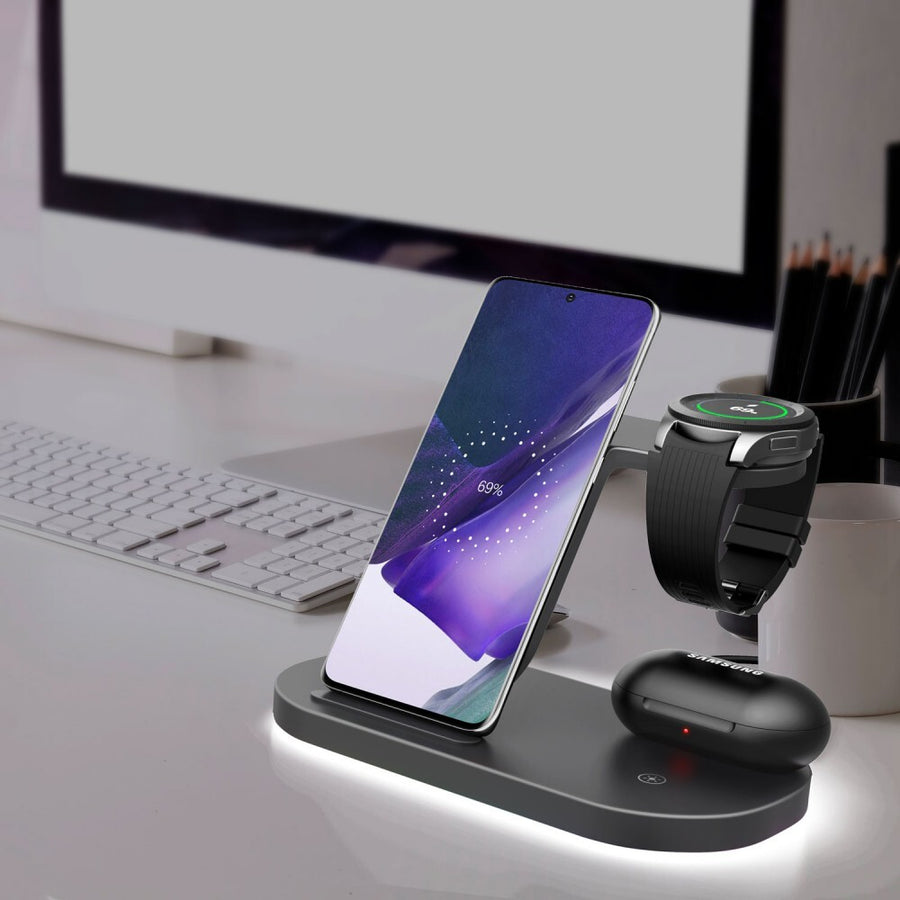 Laser Chargecore 3 in 1 Charging Station Wireless Wall Charger with USB-C Cable