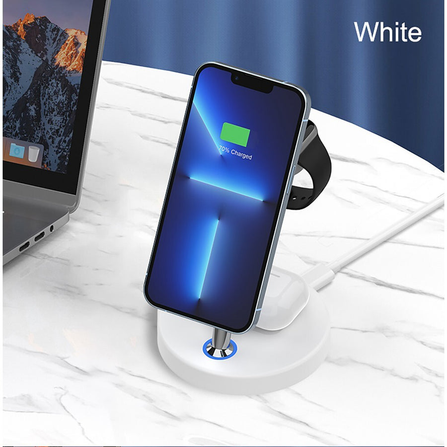 Laser 15W Chargecore Wireless Charging Station 3 in 1 for Apple White