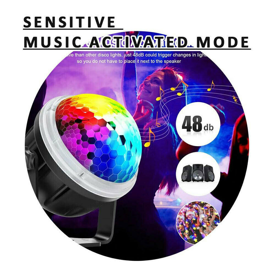 Sansai USB Power Sound Activated RGB LED Birthday Disco Party Light Remote