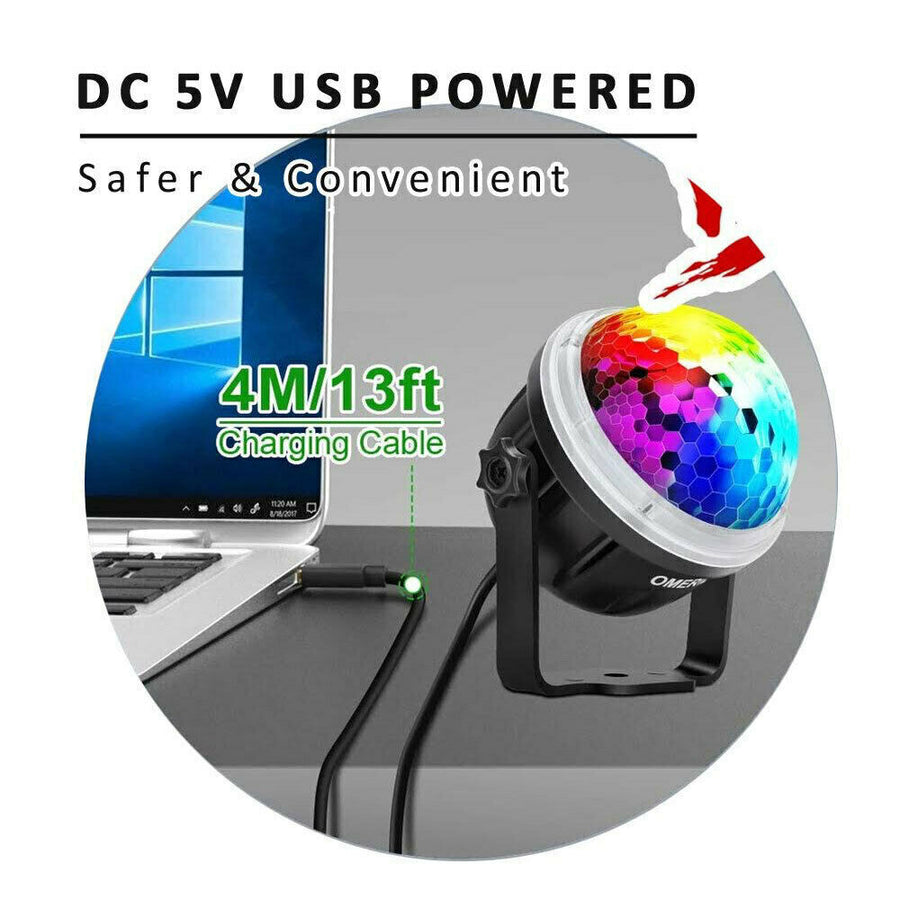 Sansai USB Power Sound Activated RGB LED Birthday Disco Party Light Remote