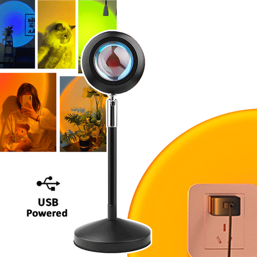 Sansai USB Powered  16 Colors Changing RGB LED Sunset Lamp with Remote Control