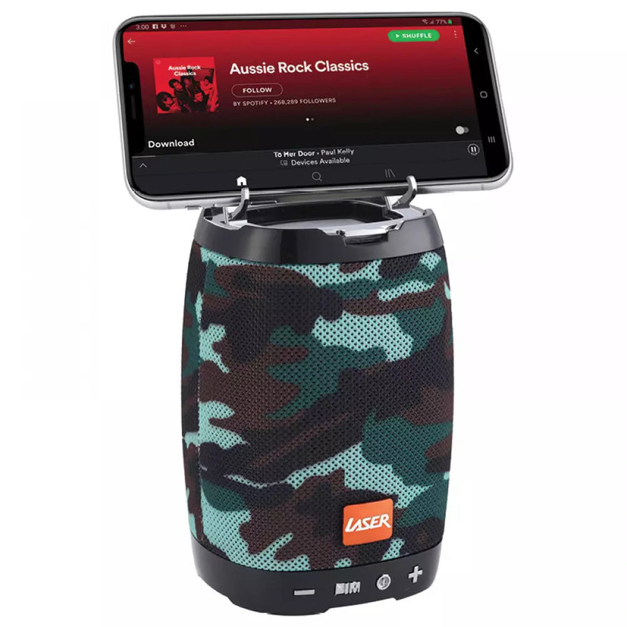 Laser  Bluetooth Speaker with Phone Holder Blue Camouflage