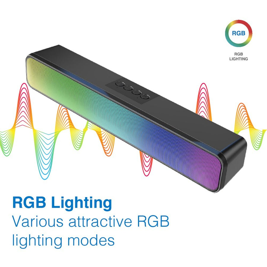 Laser 5W Bluetooth Gaming RGB Soundbar Built in Rechargeable Battery and Mic