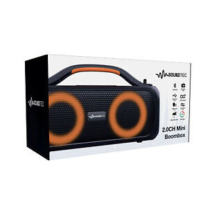 Laser Wireless Bluetooth Outdoor Portable SoundTec 2.0 CH Mini Boombox IPX5 Speaker