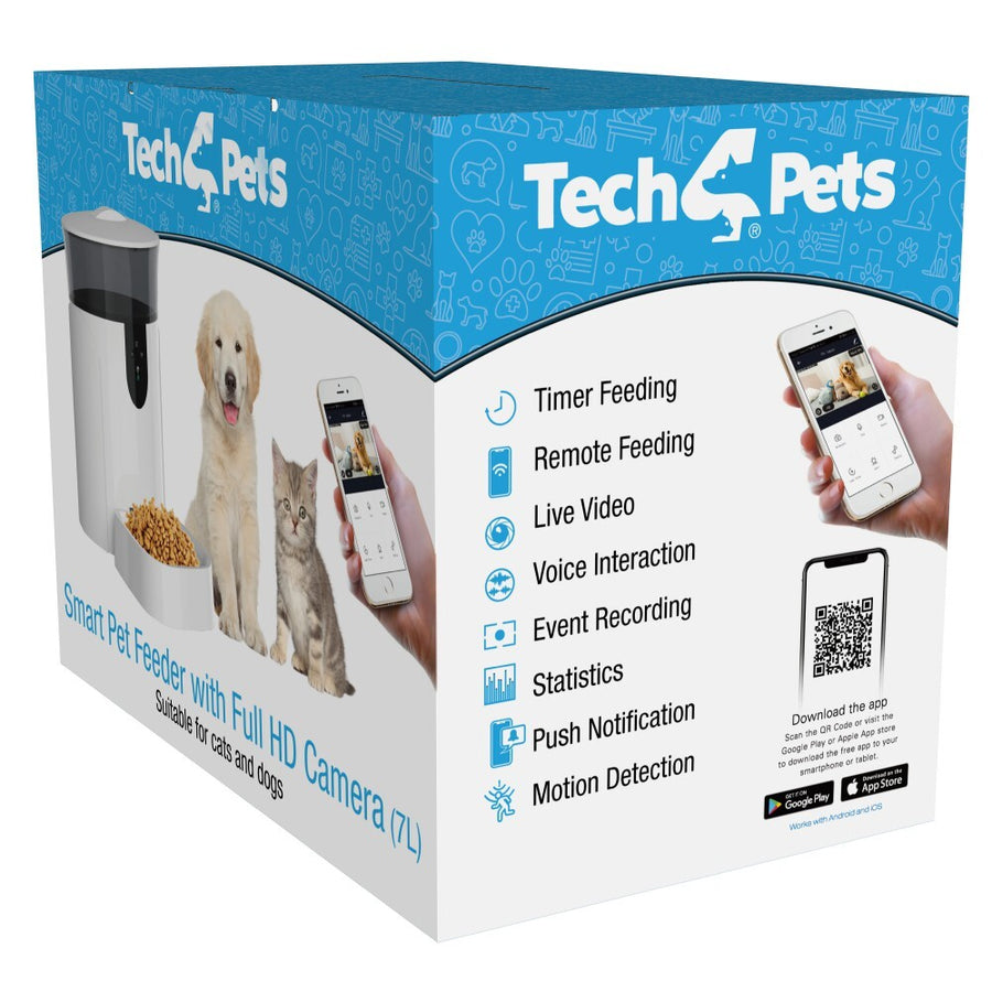 Laser Auto Feeding Tech4Pets  Auto Feeding 7L with Full HD Camera for Cats & Dog