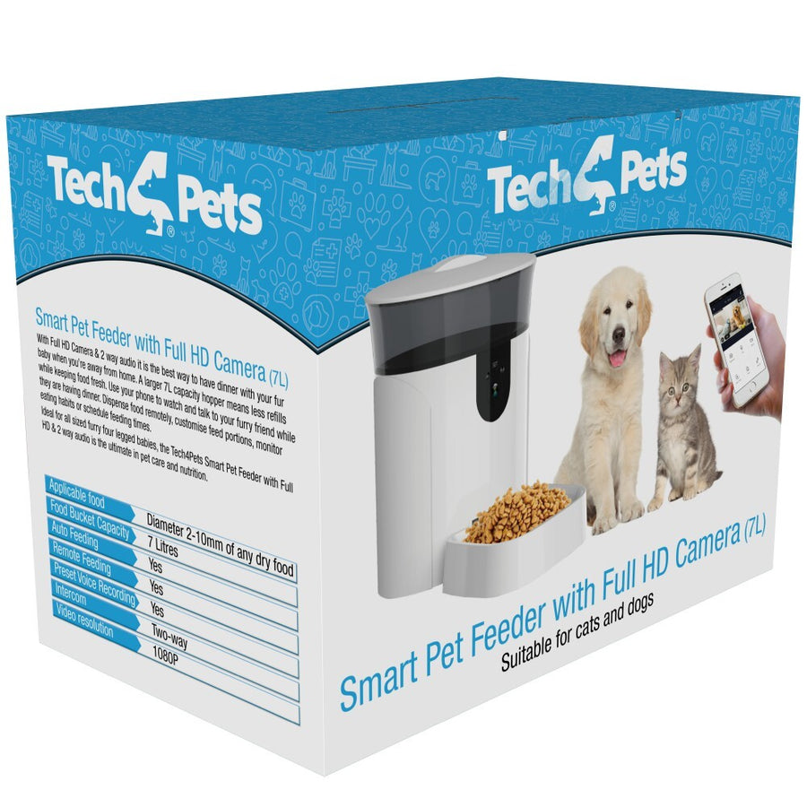 Laser Auto Feeding Tech4Pets  Auto Feeding 7L with Full HD Camera for Cats & Dog