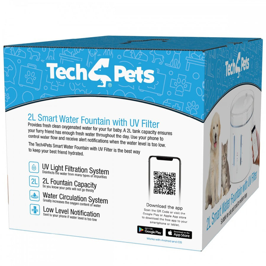 Laser Smart Water Foundation Tech4Pets 2L with UV Lights and Remote Control